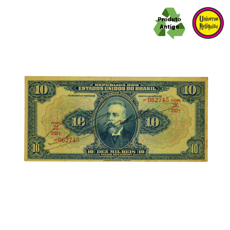Cédula de 10 Mil Réis – Campos Salles – 1936 MBC/S R110c