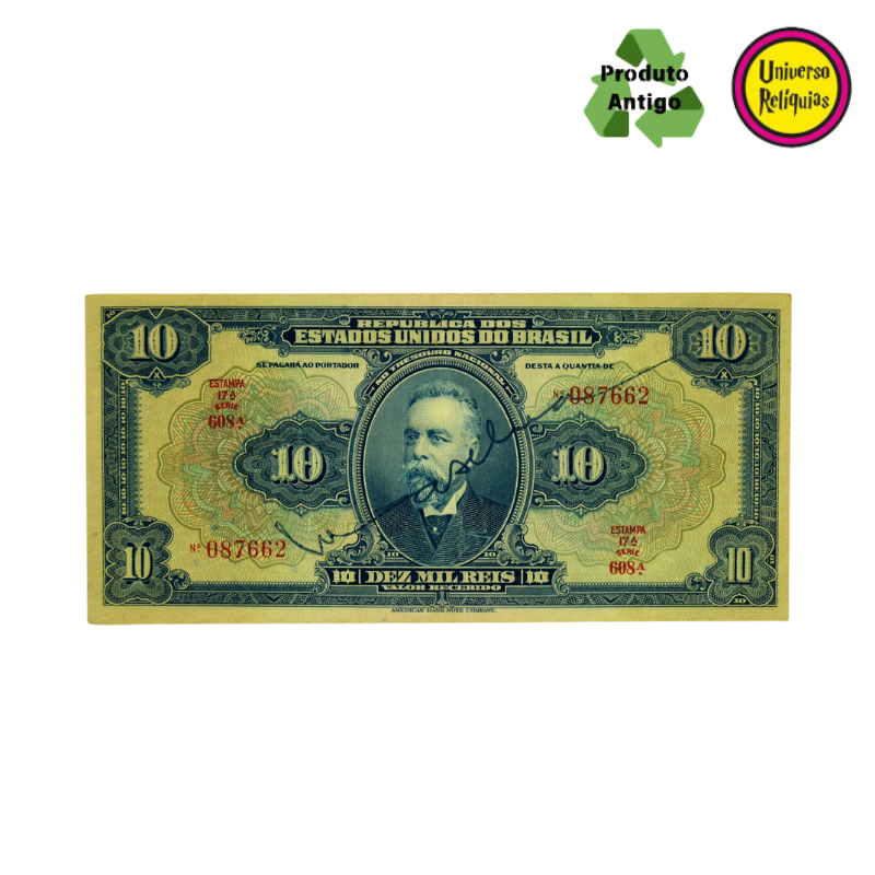 Cédula de 10 Mil Réis – Campos Salles – 1942 Soberba R110d