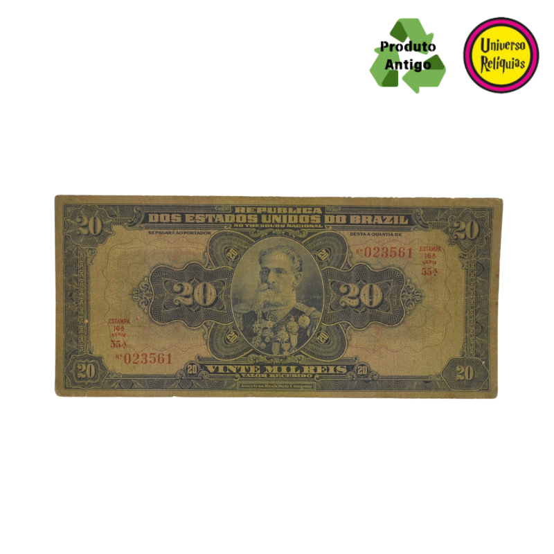 Cédula de 20 Mil Réis – Manuel Deodoro da Fonseca – 1924 BC/MBC R119a