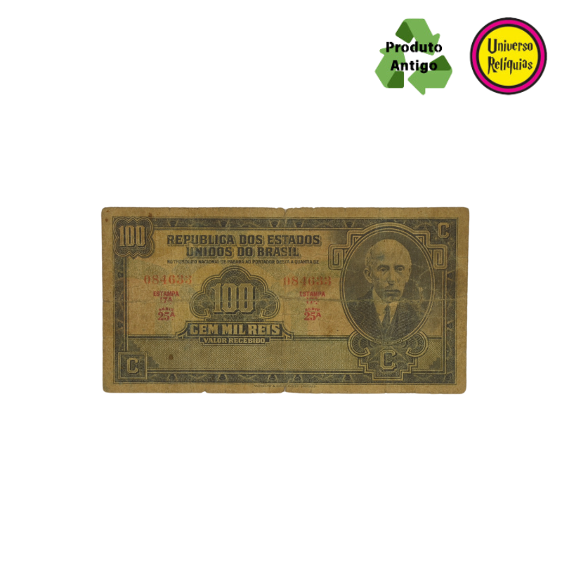 Cédula de 100 Mil Réis – Santos Dumont – 1936 BC R142