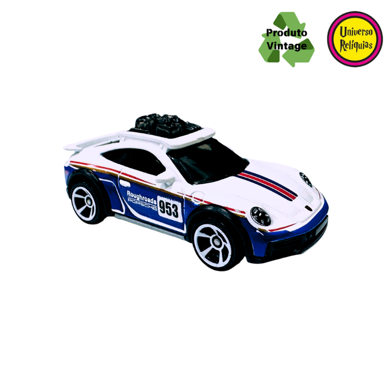 Porsche 911 Rallye branco e azul Hot Wheels